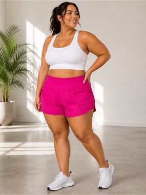 all in motion Bright Pink High-Rise Athletic Shorts